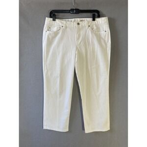 Ann Taylor LOFT Pants Womens Size 10 White Capri Denim Stretch Pockets